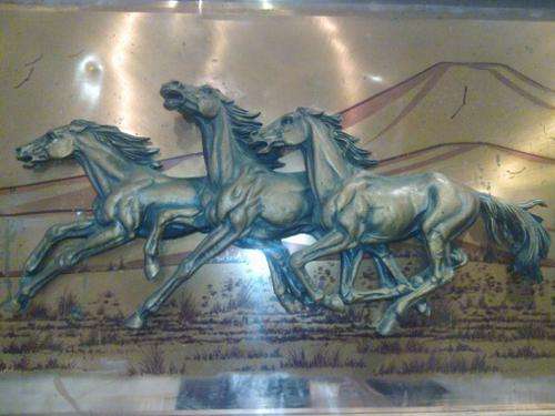 Copper plate with running horses